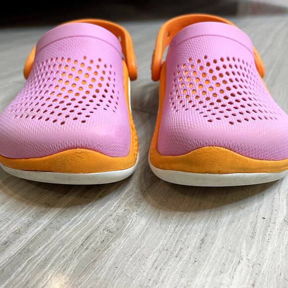 Crocs Toddlers LiteRide 360 Clog Water Shoes Dual Tone Taffy Pink Orange C10 - Picture 4 of 13